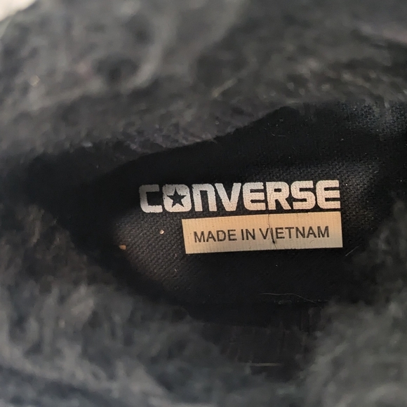 Converse Chuck Taylor Hi Black Fur Lined Suede High Top Sneakers Size 9.5 Womens - Picture 8 of 9